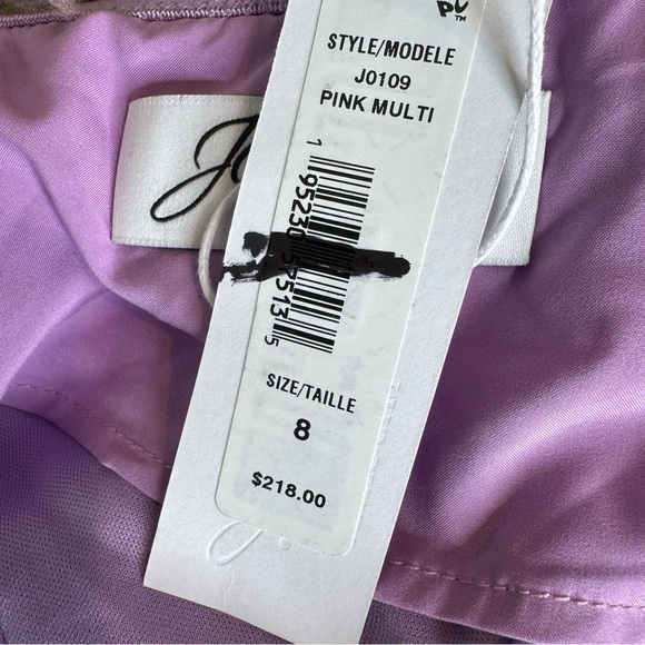 NWT Badgley Mischa Strapless Metallic Floral Mesh Dress Purple Size 8 - Picture 3 of 9